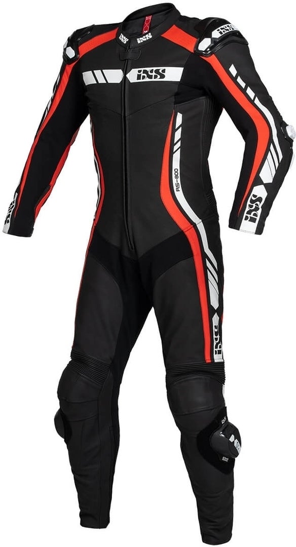 IXS Sport RS-800 1.0 One Piece Motorcycle Leather Suit black/red/white 60 Figure 1