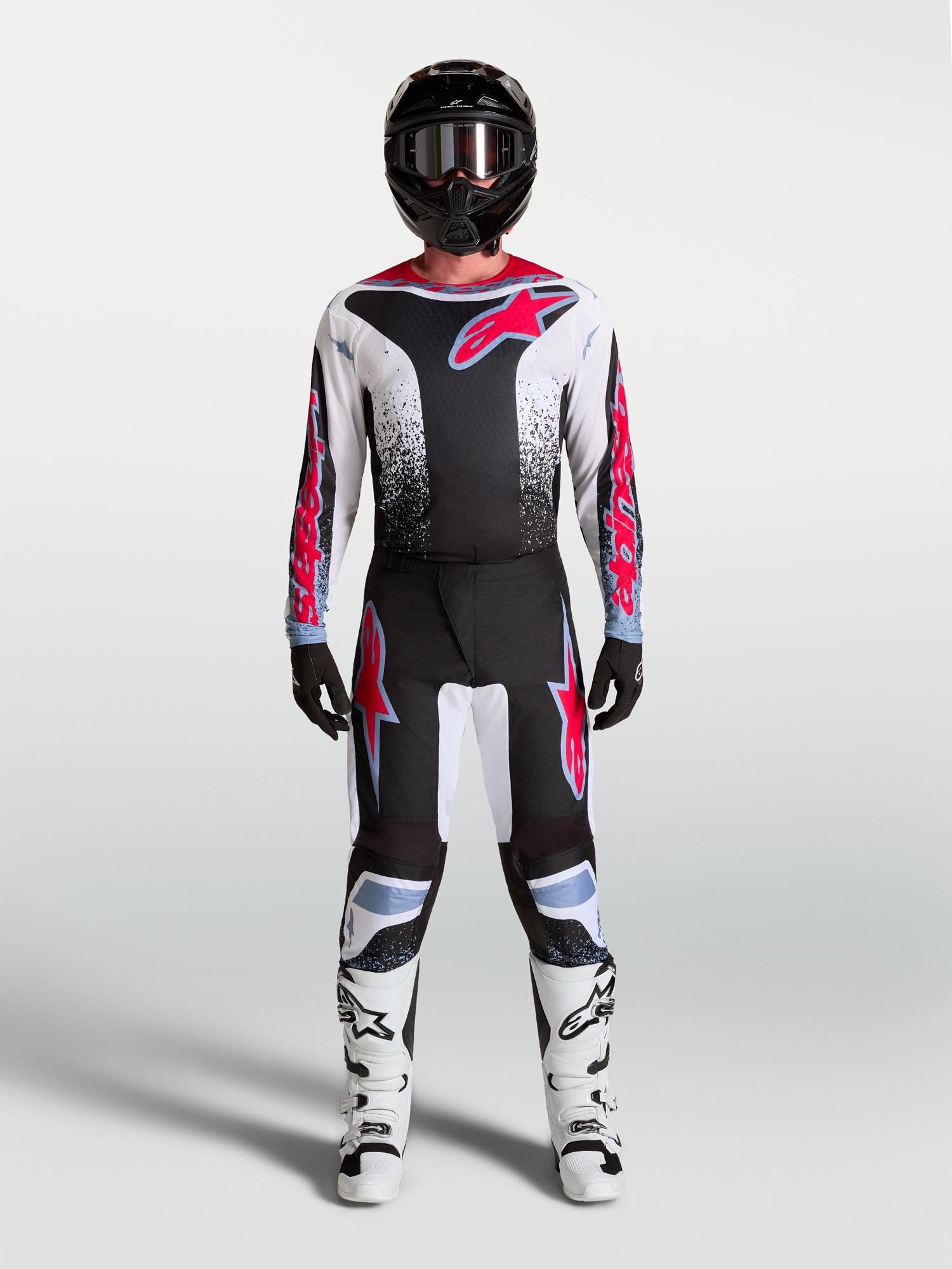 Alpinestars Fluid Drag モトクロスジャージ 黒/白/赤/青 XL 図5