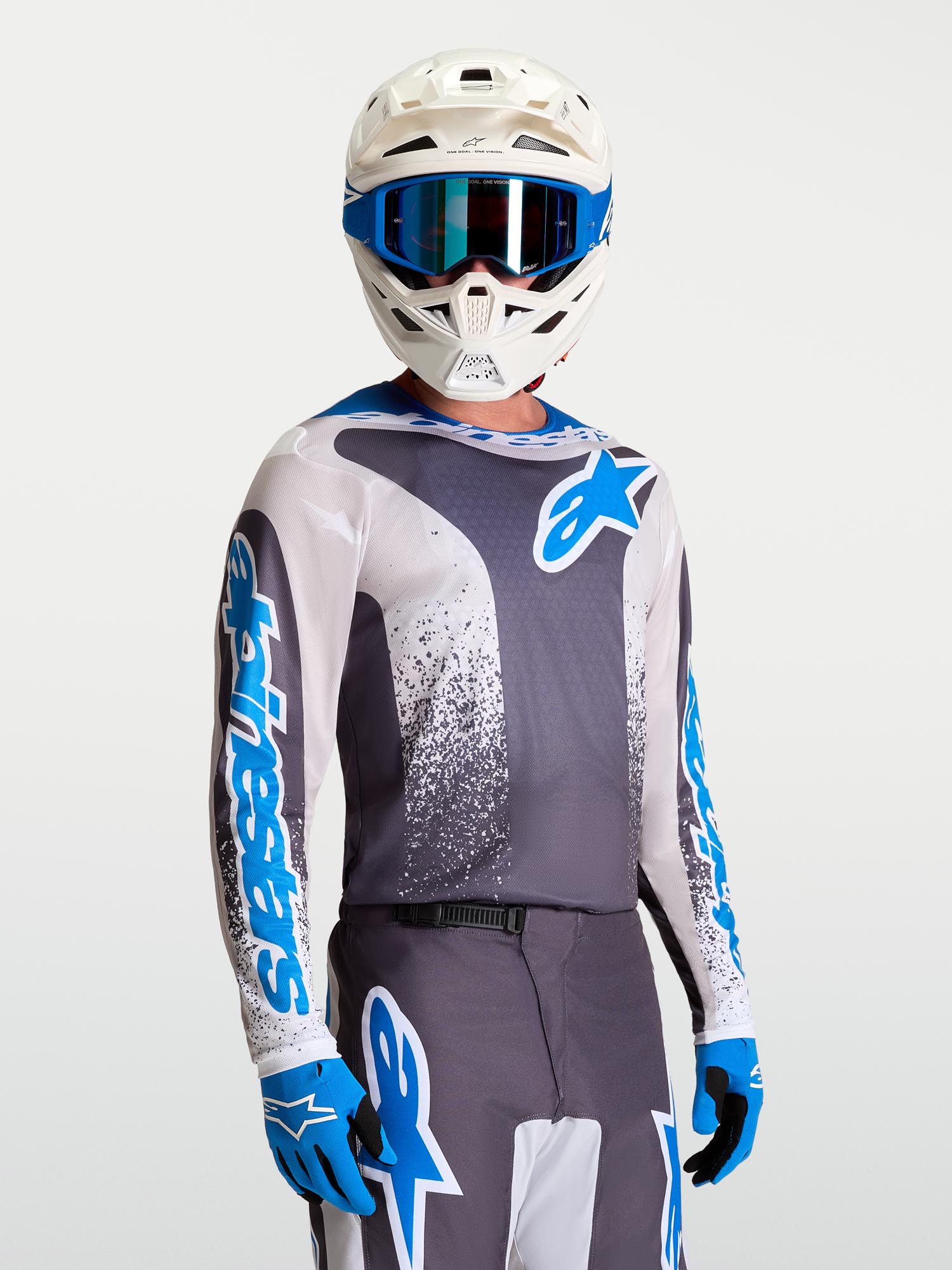Alpinestars Fluid Drag Motokrosový dres Černá/šedá/modrá M Obrázek 4