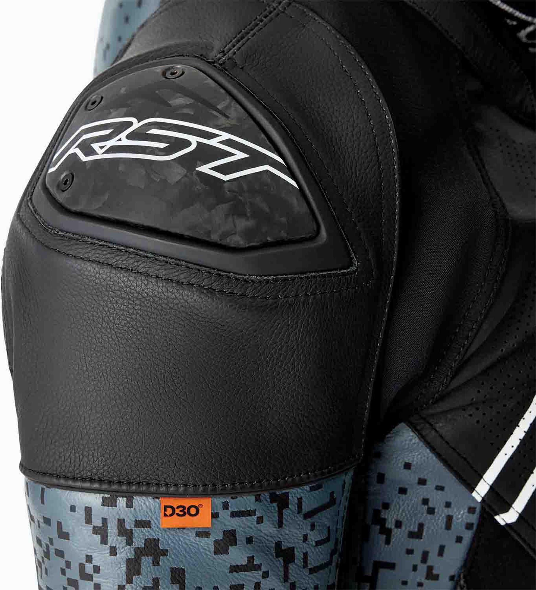 RST Pro Series Supersport-K D3O perforierte Motorrad Lederjacke schwarz/grau 56 Abbildung 3
