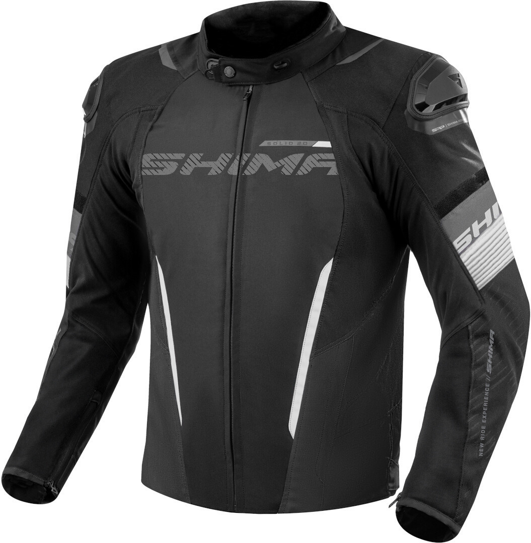 SHIMA Solid 2.0 veste textile de moto imperméable Noir/Blanc M Figure 1