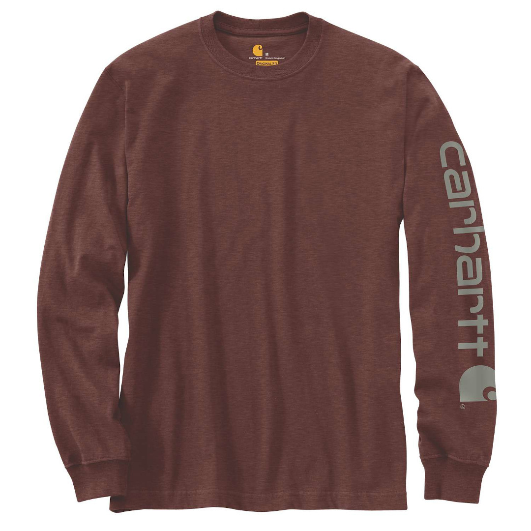 Carhartt Logo Langarmshirt dunkelbraun M Abbildung 1