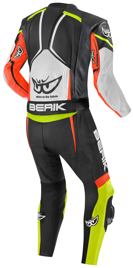 Berik Ascari Pro Two Piece Motorcycle Leather Suit black/white/red/yellow 54 Figure 2
