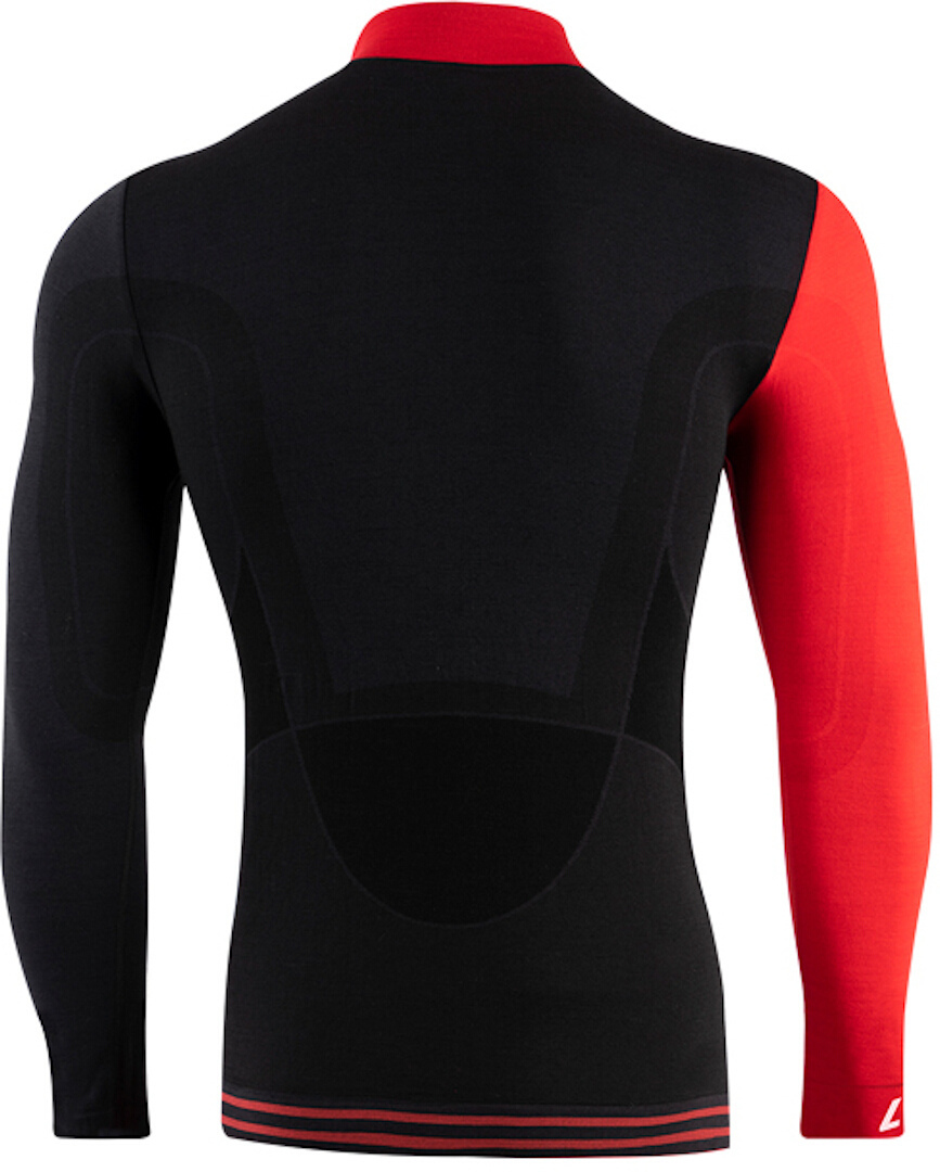 Lenz 6.0 Merino Turtle Neck Cămașă cu mânecă lungă Negru/Roșu XL Figura 2
