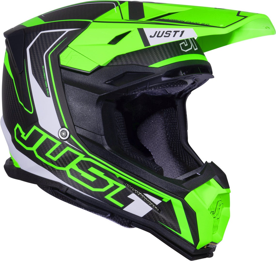 Just1 J22 Carbon Fluo 2.0 Casco da motocross Verde/Nero L (59/60) Figura 5