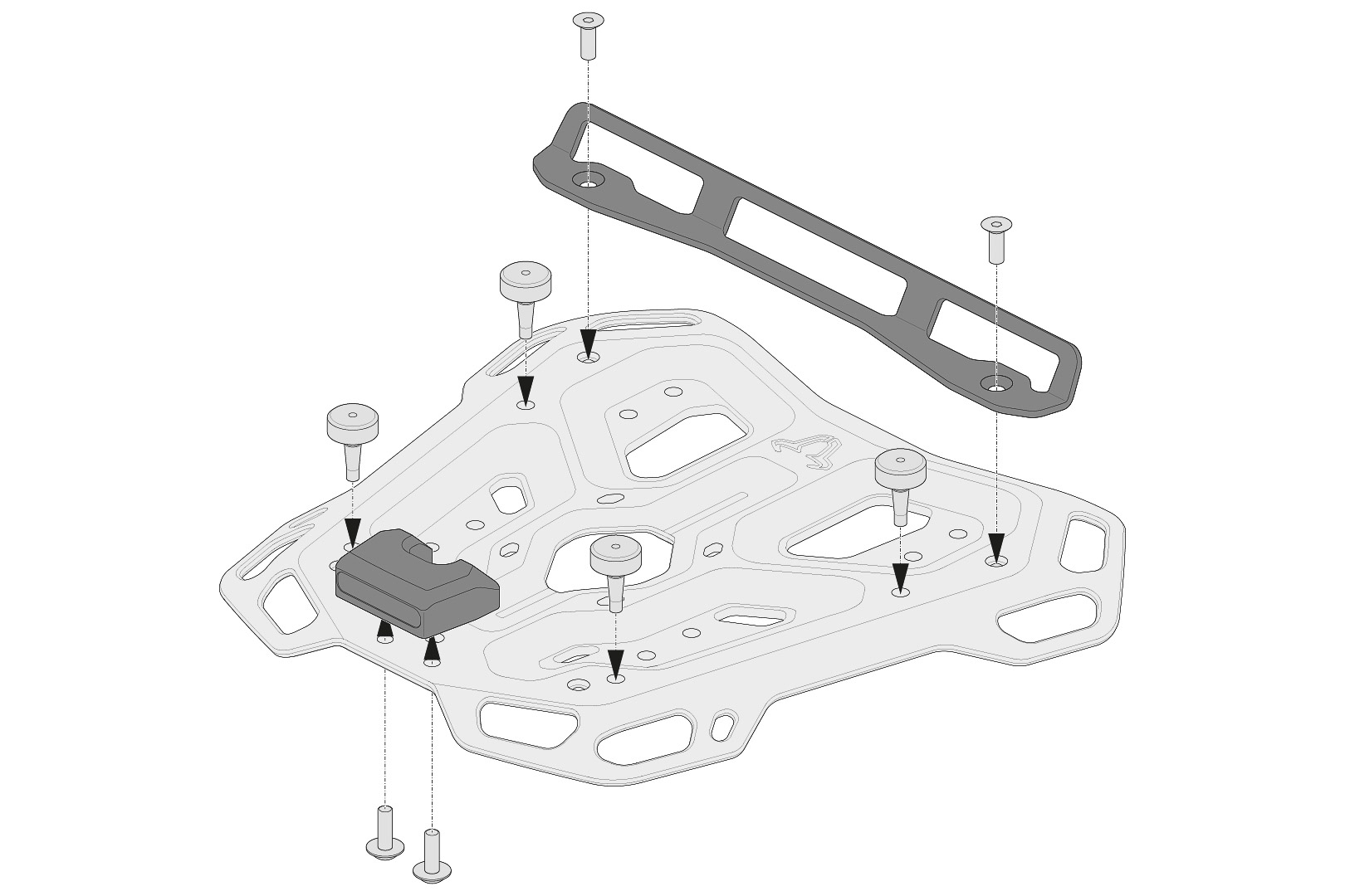Kit adaptor SW-Motech pentru ADVENTURE-RACK - Negru. Pentru Shad 2. Figura 2