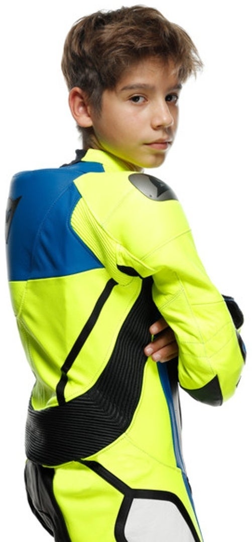 Dainese Gen-Z Abito in pelle perforata monopezza per bambini blu/giallo 158 Figura 15