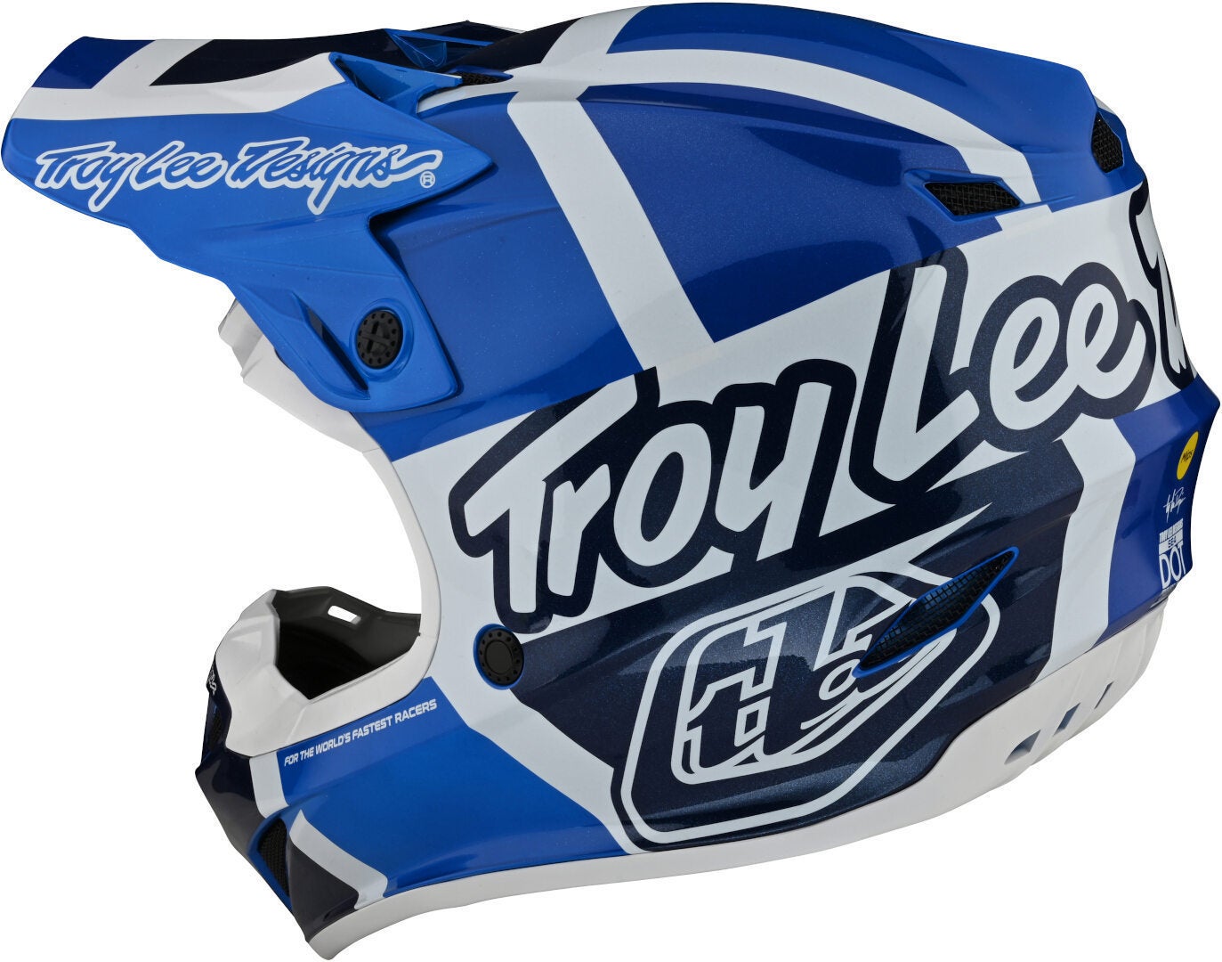 Troy Lee Designs SE4 Polyacrylite MIPS Quattro Casco Motocross blu/bianco L (58/59) Figura 7