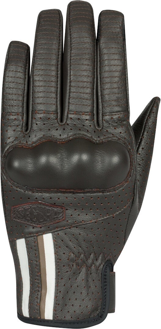 Segura Romeo geperforeerde dames motorhandschoenen bruin/wit L Figuur 2