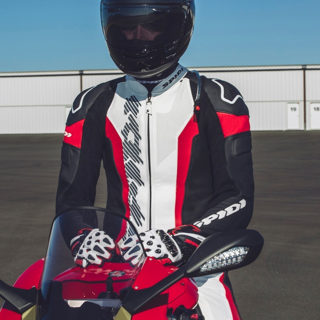 Spidi Laser Pro Costum de piele de motocicletă perforat într-o singură piesă Negru/Roșu 50 Figura 6