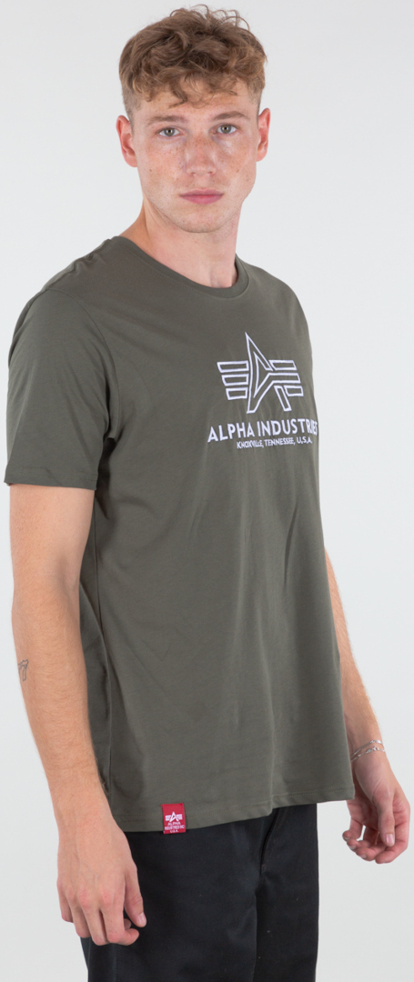 Alpha Industries Basic Embroidery Tシャツ オリーブ M 図4