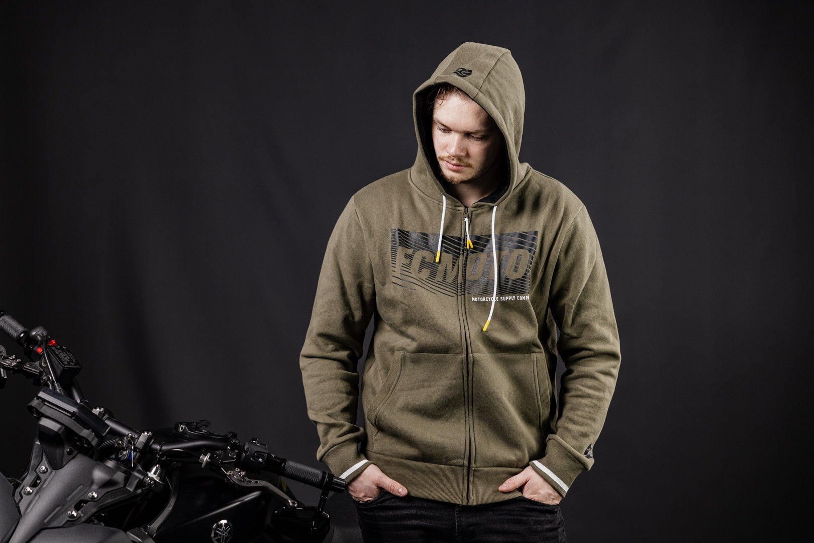 FC-Moto Waving Sweat à capuche Zip Vert olive/noir L Figure 3