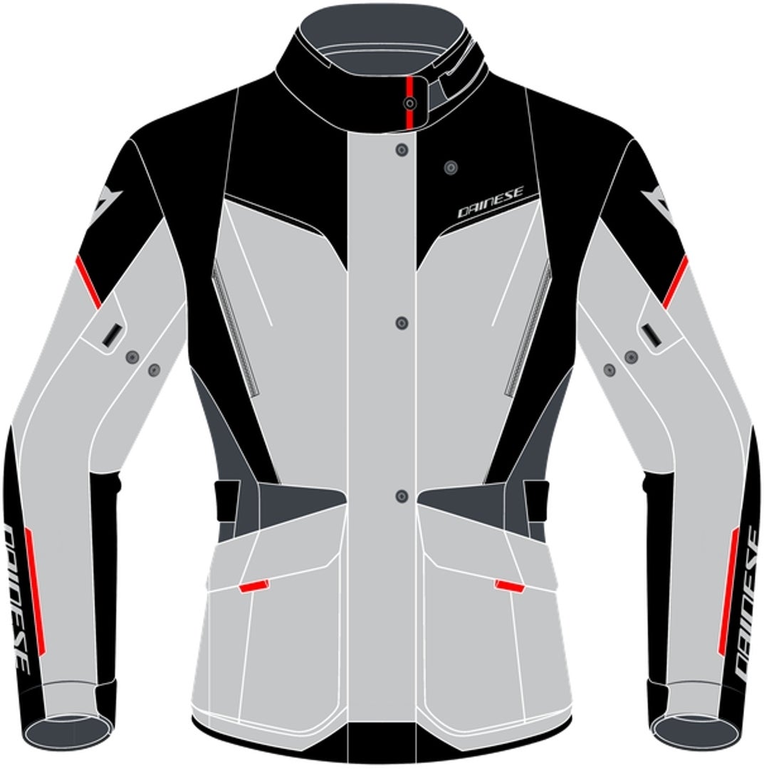 Dainese Tempest 3 D-Dry Damen Motorrad Textiljacke hellgrau/schwarz/rot 44 Abbildung 2