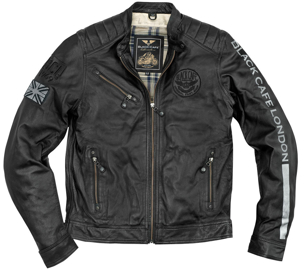 Black-Cafe London Shanghai Motorcycle Leather Jacket 52 Figure 1