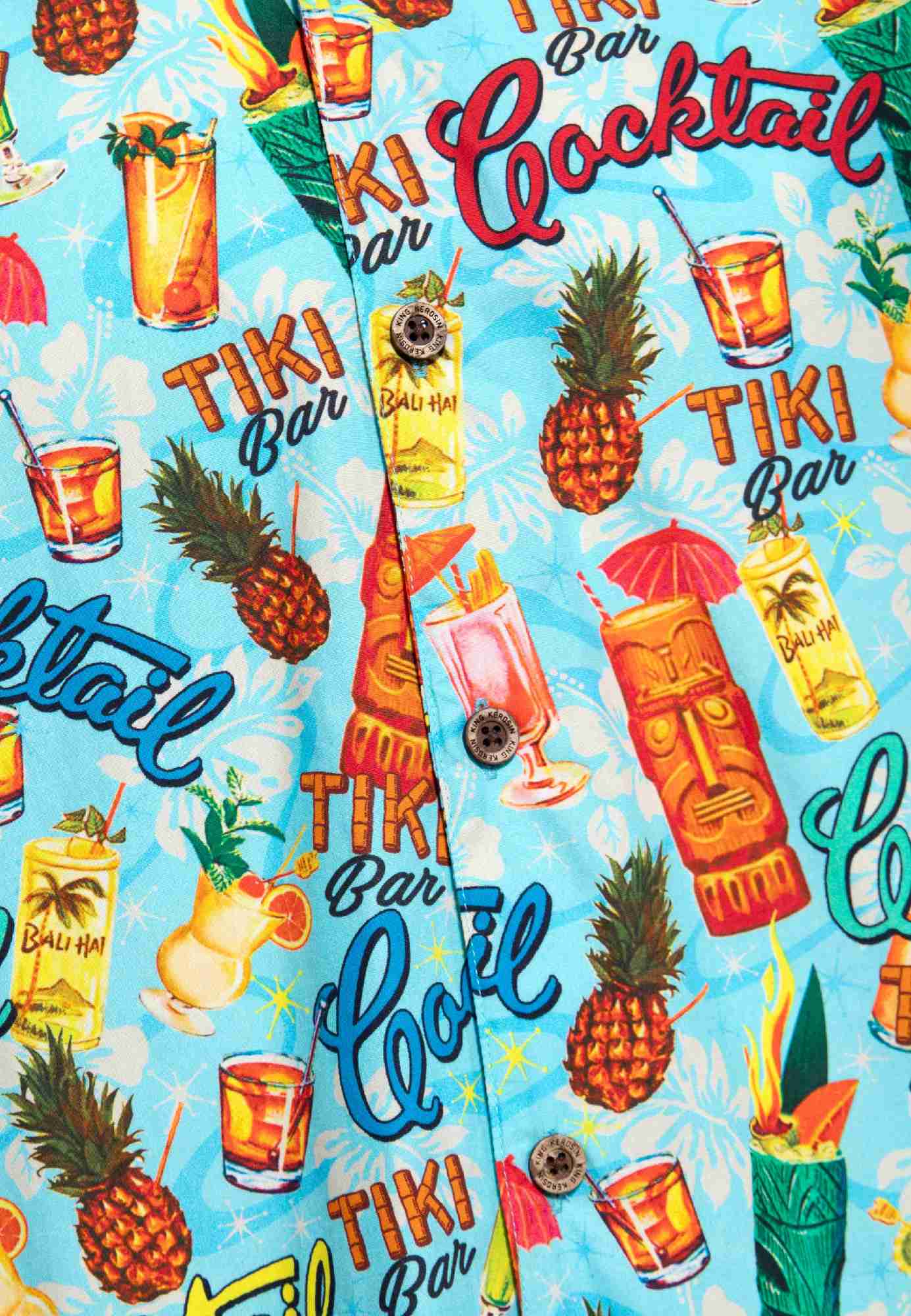 King Kerosin Tiki Cocktails Camicia a maniche corte blu/multi M Figura 4
