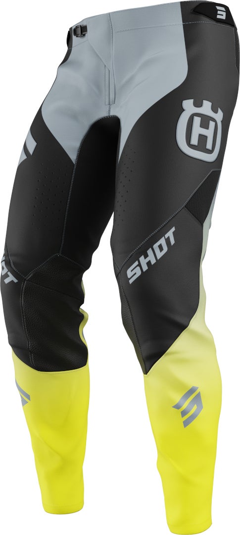 Shot Aerolite Husqvarna Limited Edition 2025 Motocross bukser sort/grå/gul 28 Figur 1