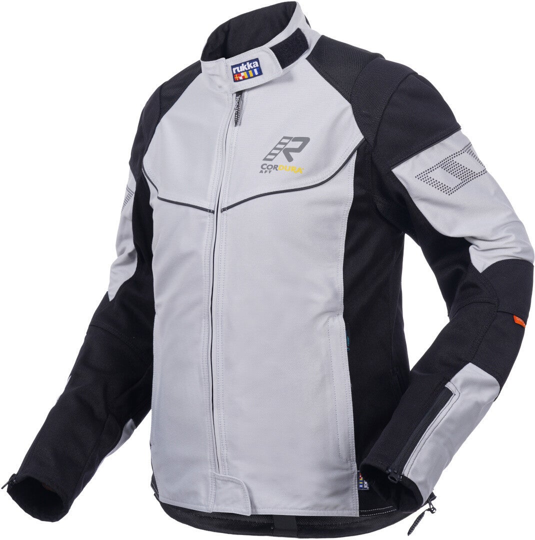 Rukka Airgobina Dames Motorfiets Textiel Jas lichtgrijs/zwart 48 Figuur 1