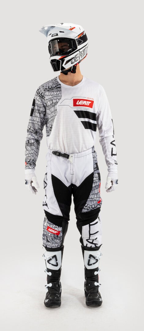 Leatt 3.5 Ride Kit Mosaic 2025 Motocross Jersey und Hose Set weiß/schwarz/rot L Abbildung 6