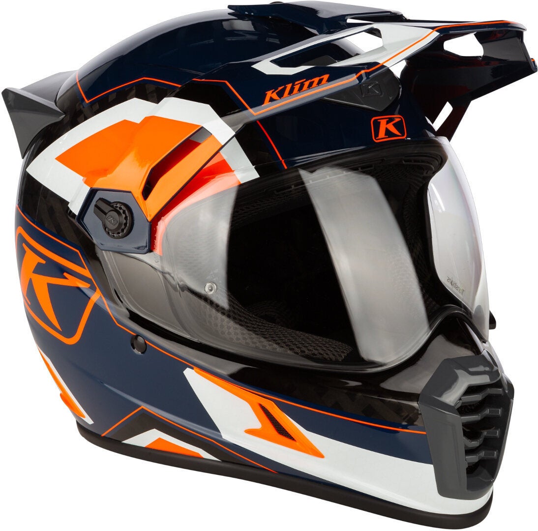 Klim Krios Pro Rally ECE/DOT Carbon Casque d’enduro Blanc/Bleu/Orange L (59/60) Figure 3
