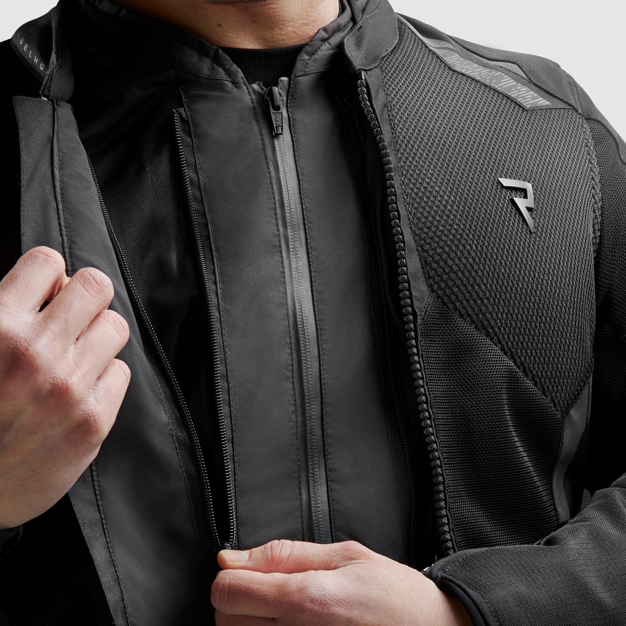 Side view of Rebelhorn Jax waterproof Motorcycle Textile Jacket