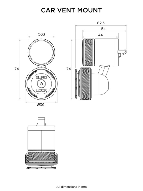 Quad Lock Montura de ventilație MAG pentru mașini Figura 4
