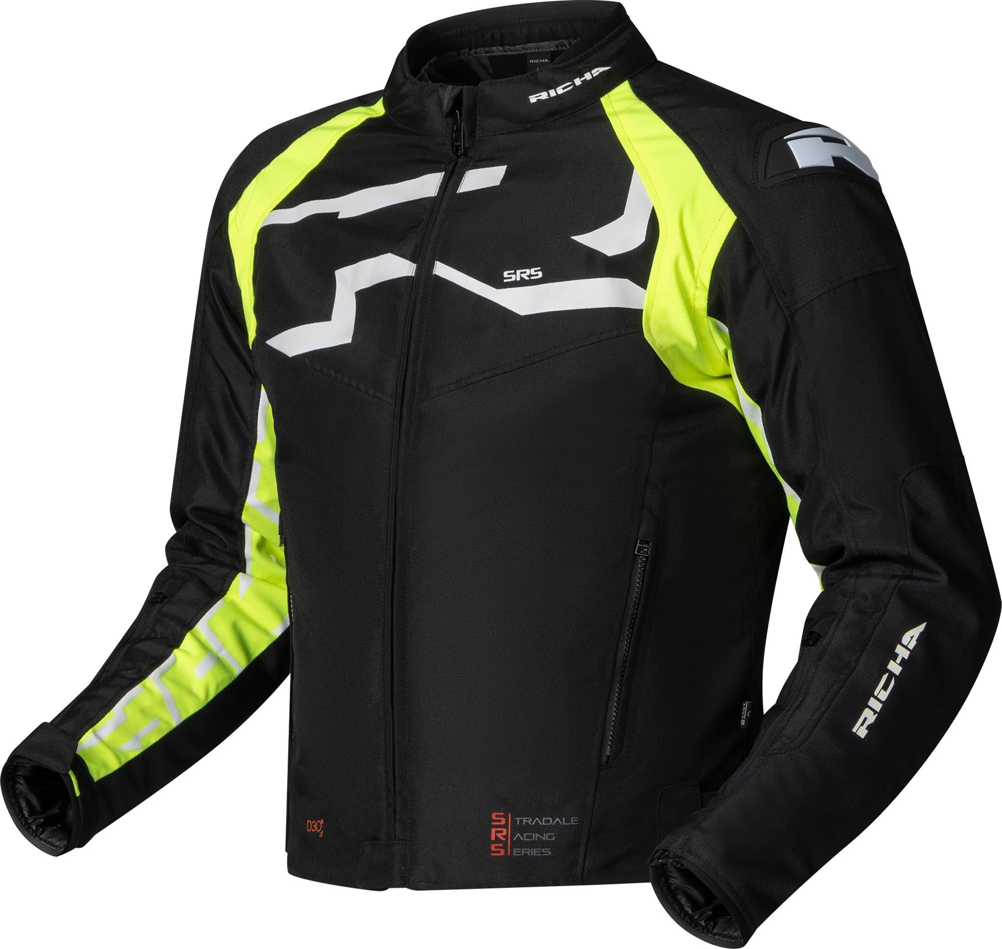 Richa Stradale Tex Giacca tessile da motocicletta impermeabile nero/giallo 4XL Figura 1
