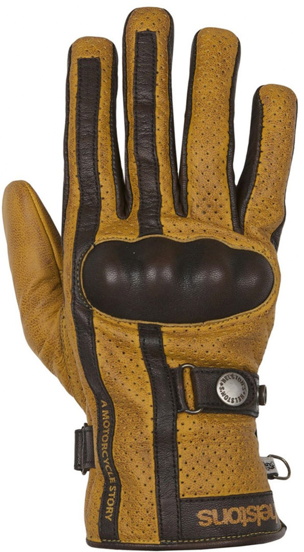 Helstons Eagle perforierte Motorradhandschuhe gold 9 Abbildung 1