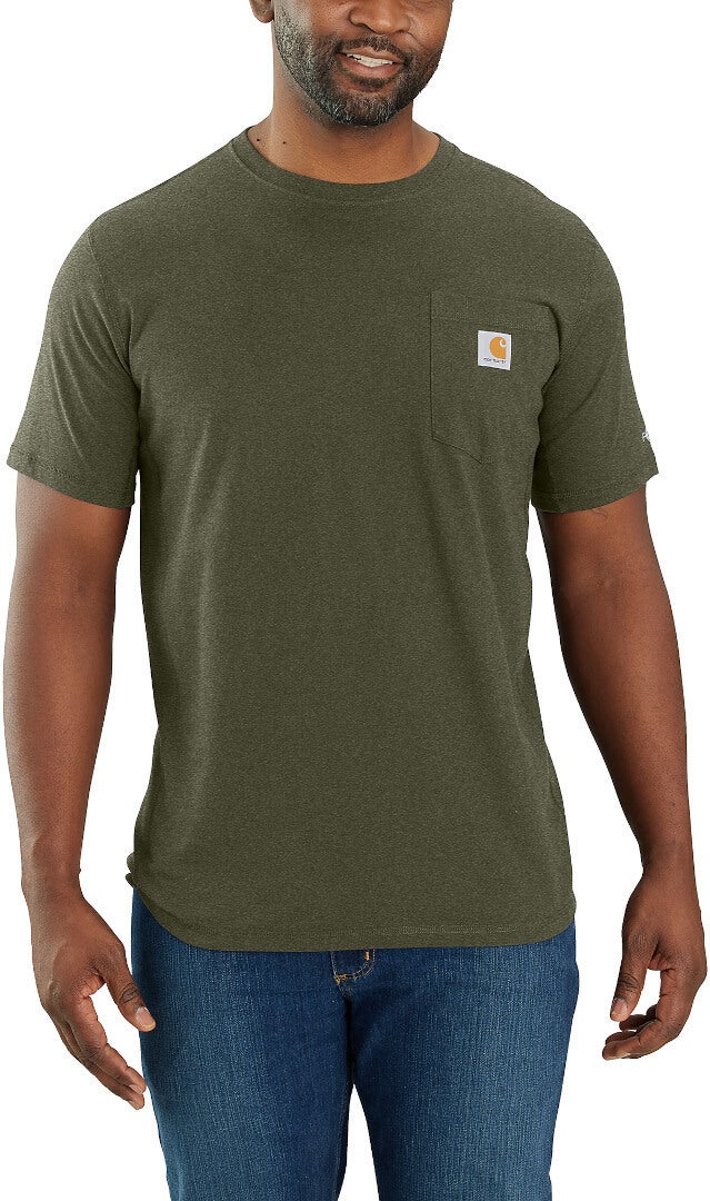 Carhartt Force Relaxed Fit Midweight Short Sleeve Pocket Triko tmavě zelená XXL Obrázek 4