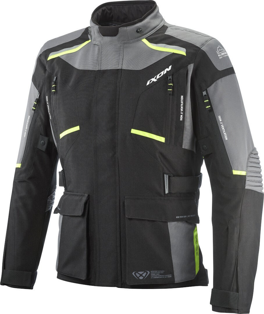 Ixon Midgard Wodoodporna kurtka tekstylna motocyklowa /szara/fluo-żółta 3XL Rysunek 1