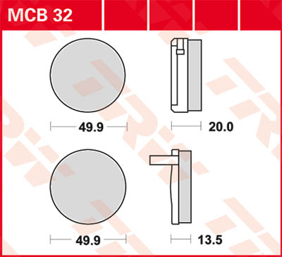 TRW Lucas Bremsbelag MCB32 Figur 1