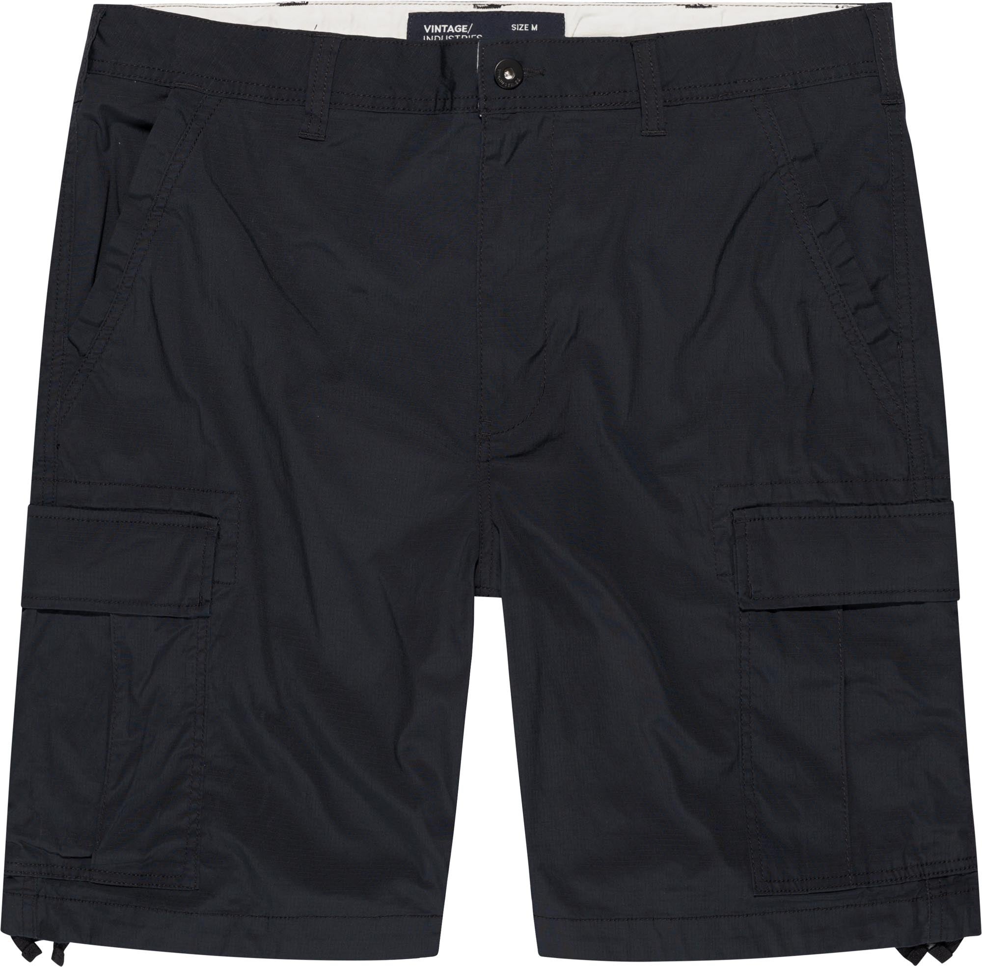 Vintage Industries Grid Cargo Shorts čierna S Obrázok 1