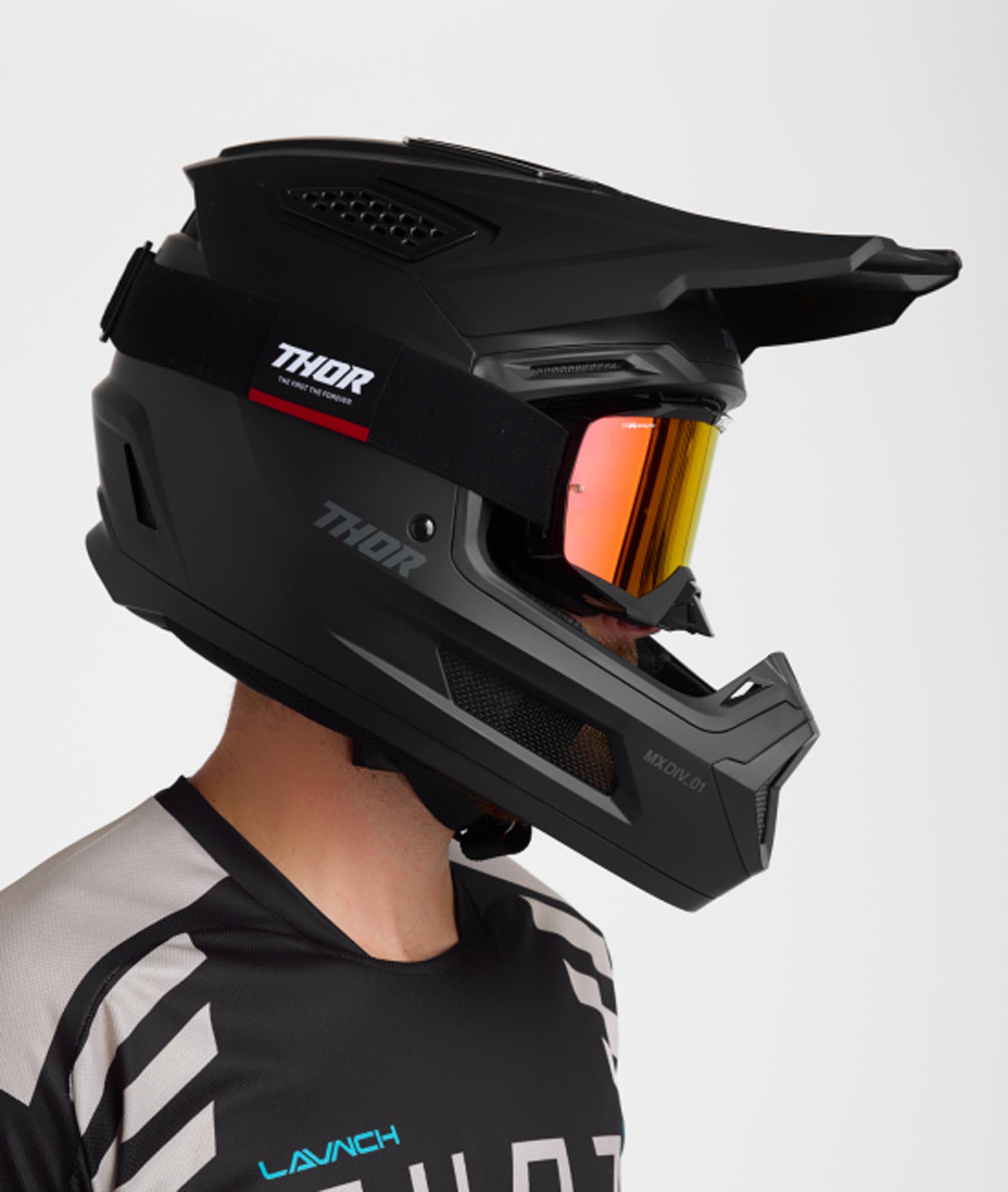 Thor Fleet Motocross Helm schwarz glänzend M (57/58) Abbildung 5