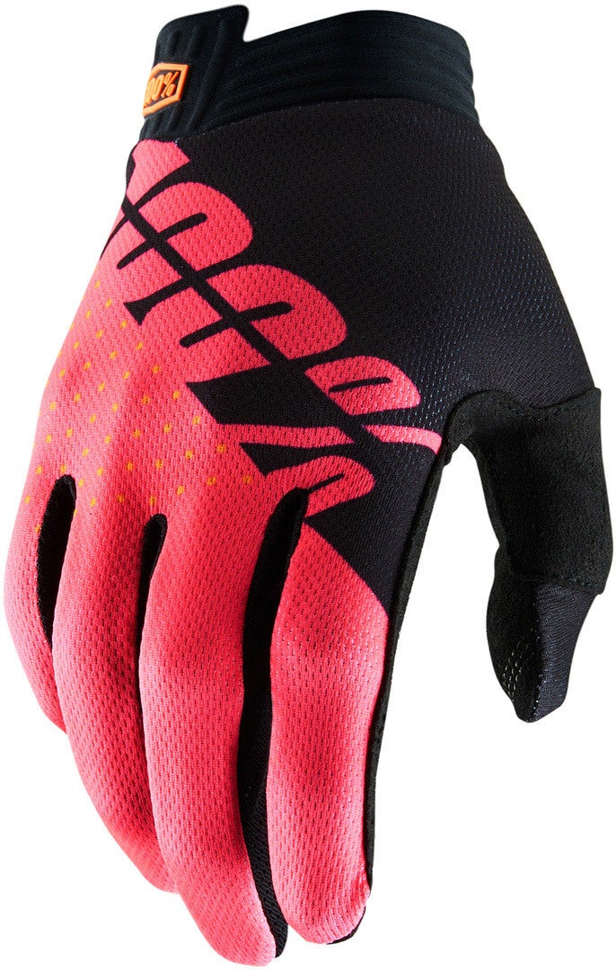 100% Itrack Motorcross handschoenen Zwart/Rood 2XL Figuur 1