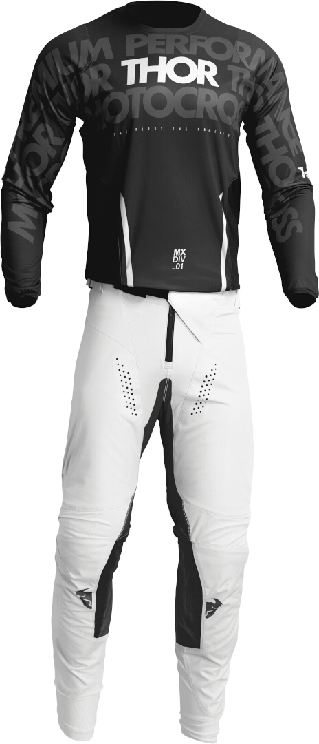 Thor Pulse Mono Motocross bukser hvid/sort 32 Figur 4