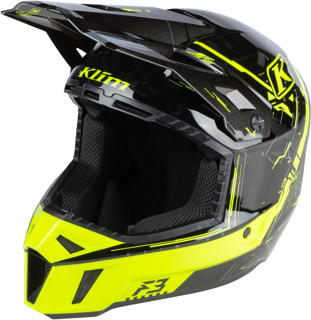 Klim F3 Recoil Casco Motocross nero/giallo XXXL (64/65) Figura 1