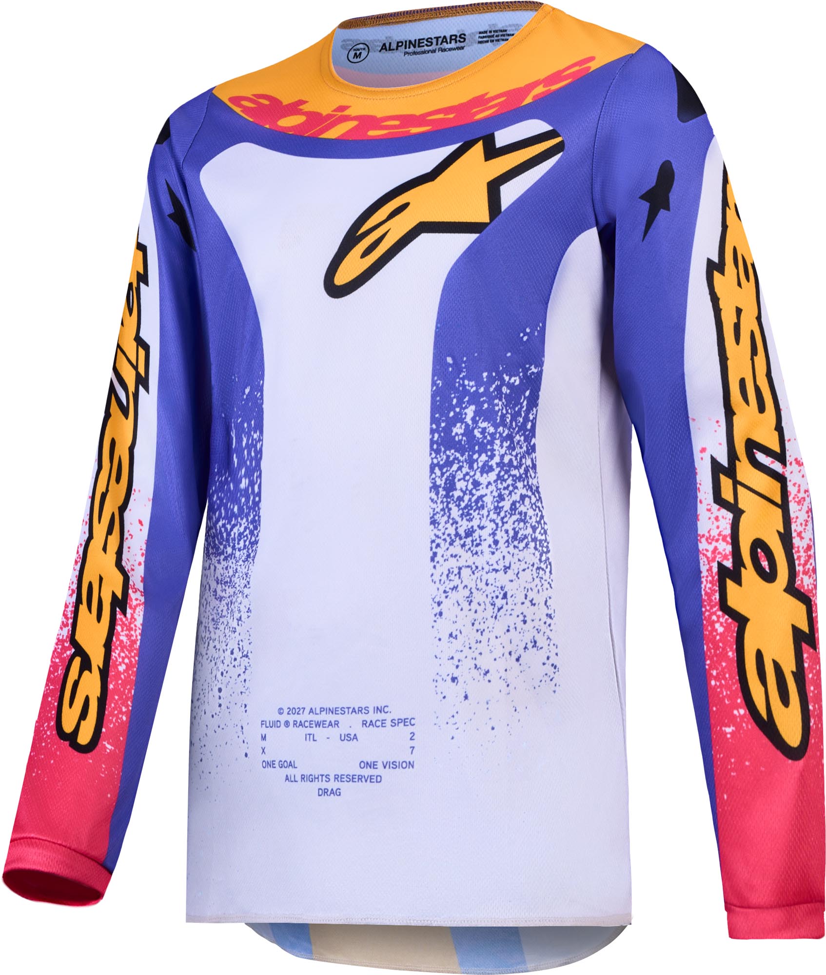 Alpinestars Fluid Drag Jugend Motocross Jersey lila/gelb/pink XL Abbildung 1