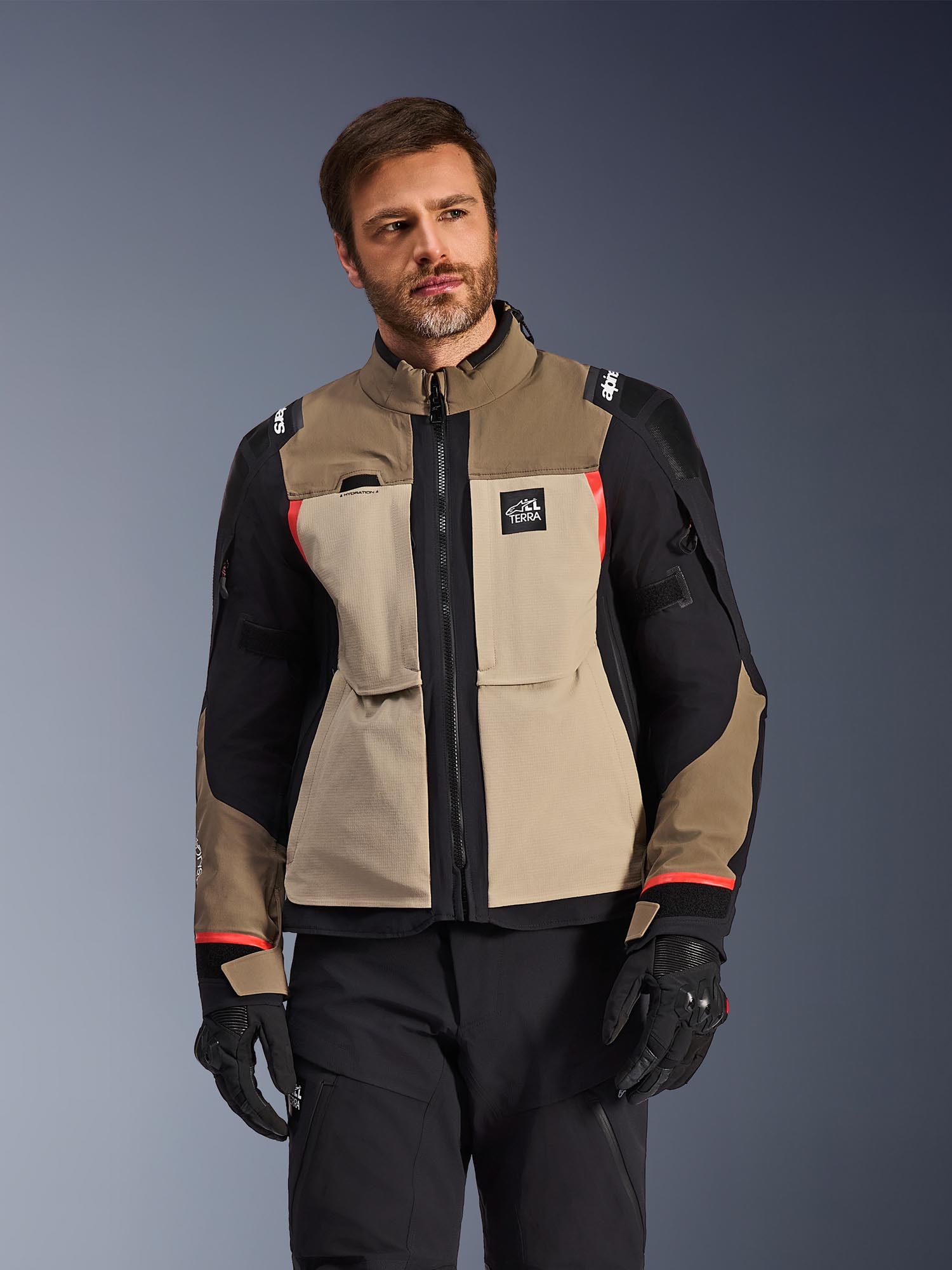 Alpinestars Andes Pro Drystar XF waterproof Motorcycle Textile Jacket brown/black/grey L Figure 3