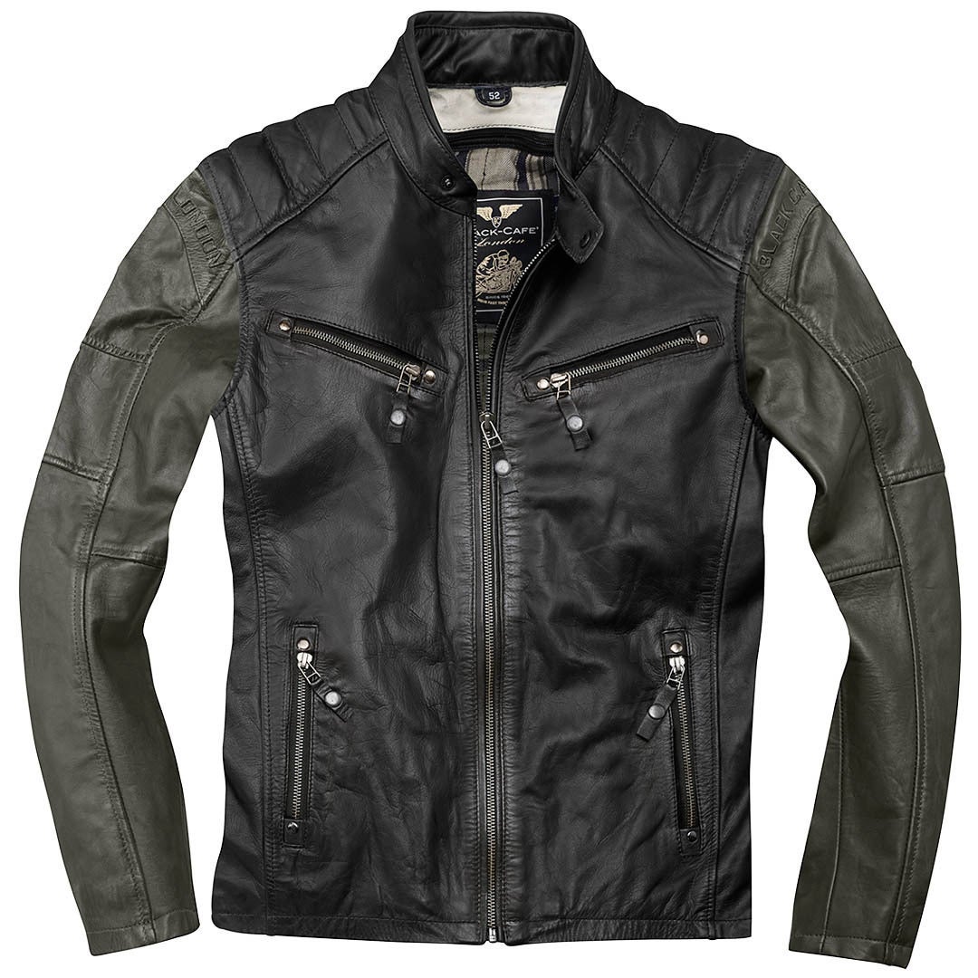 Black-Cafe London Firenze Leather Jacket black/olive 54 Figure 1