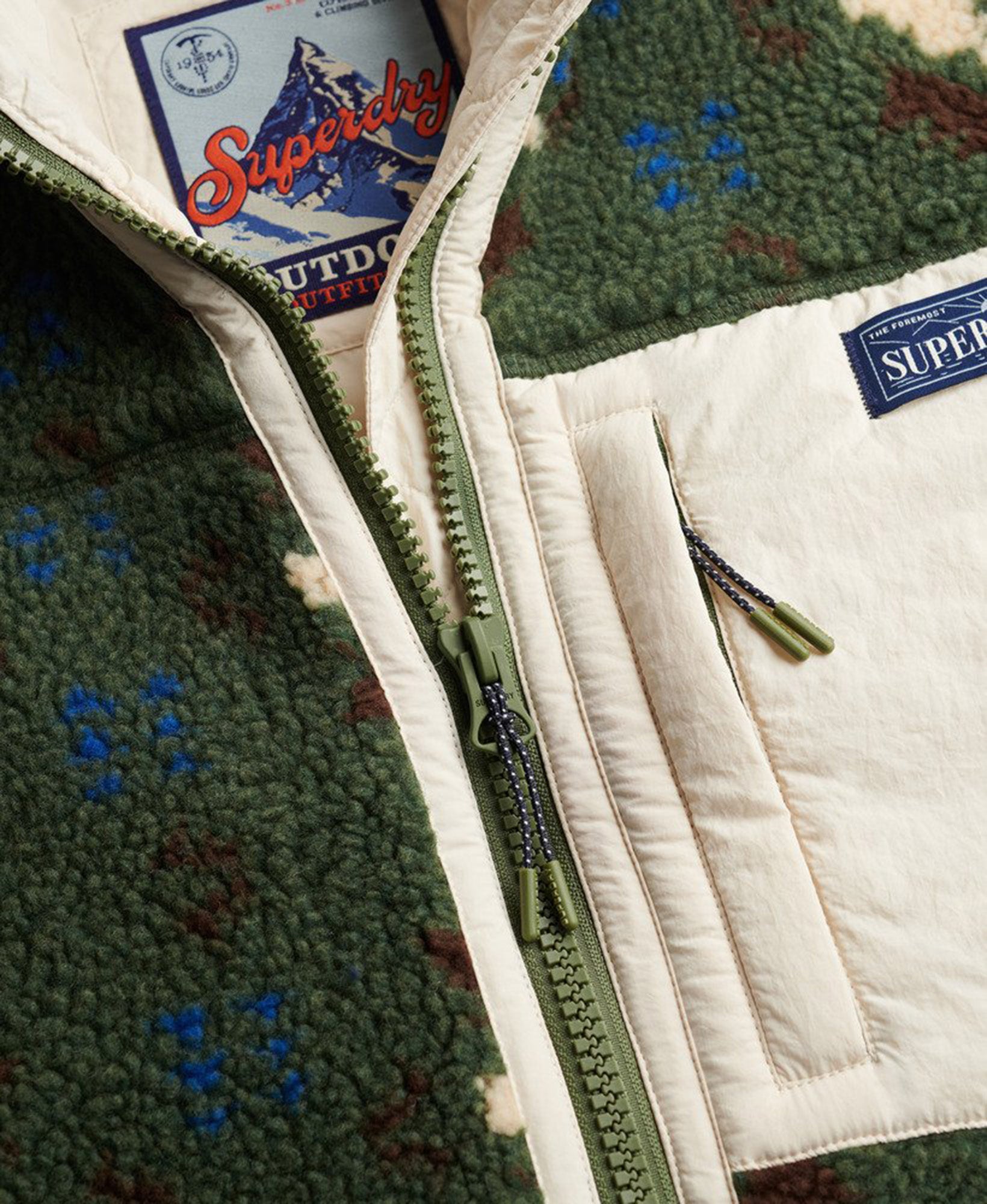Superdry & Co Fleece Onion Quilt Hybride Jas Groen/Khaki 14 Figuur 2