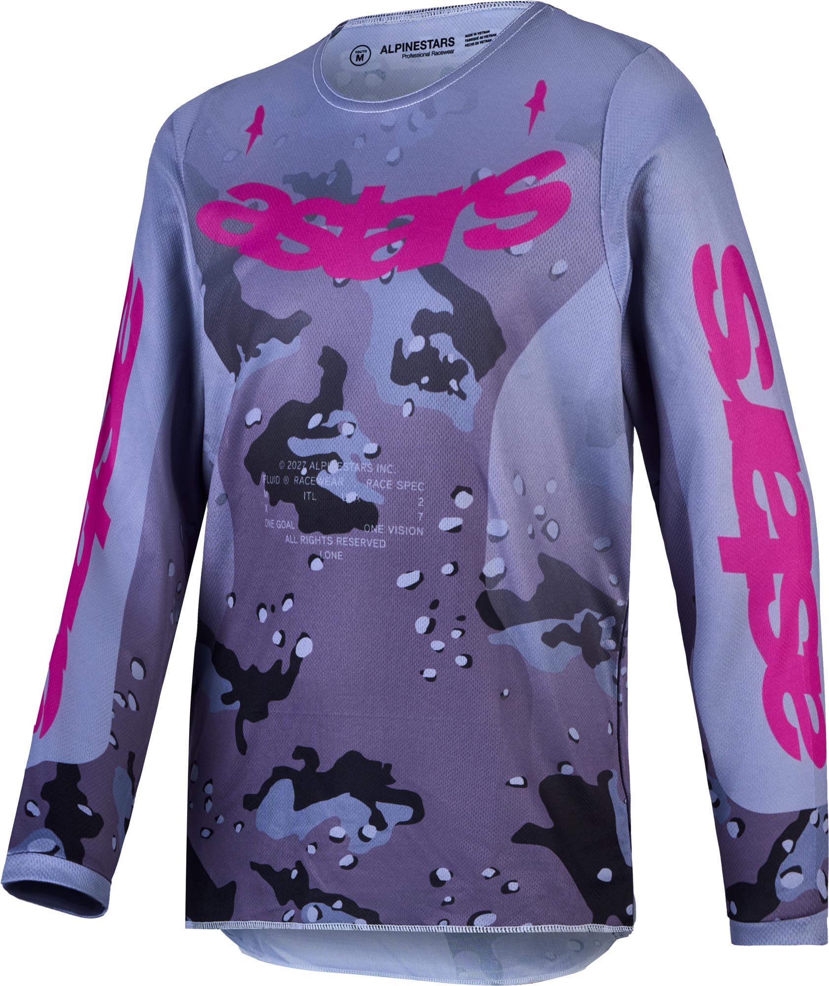 Alpinestars Fluid Lone Youth Motocross Jersey grey/purple L Figure 1