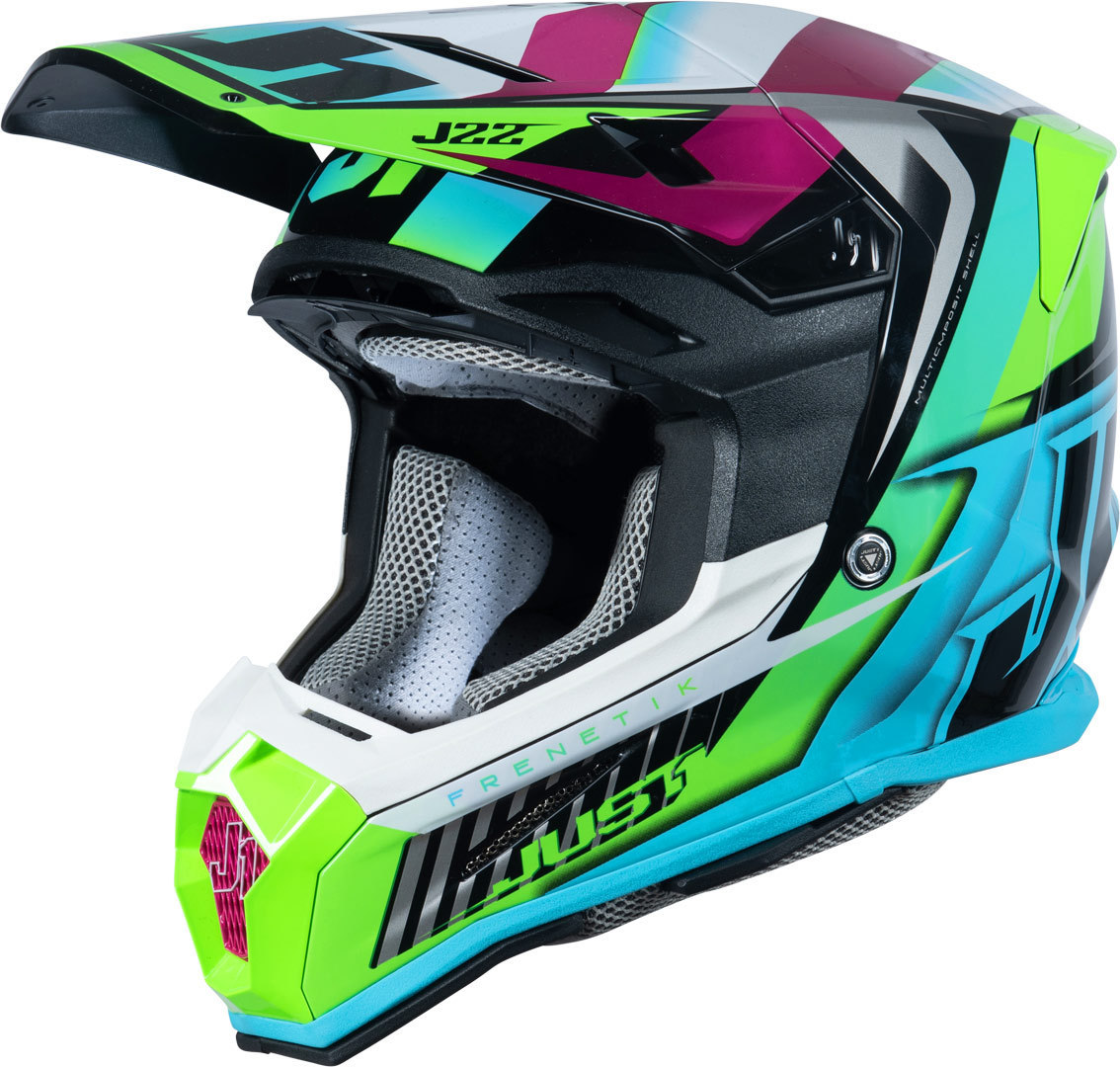 Just1 J22F Frenetik Motocross hjälm grön/svart Man (57/58) Figur 1