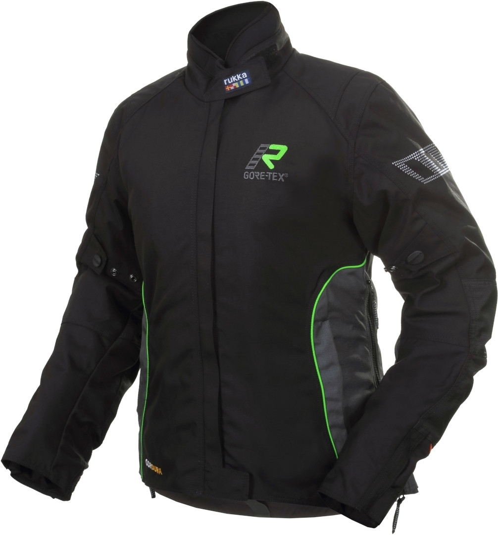 Rukka Hermia Gore-Tex Jachetă textilă pentru motociclete pentru doamne Negru/Verde 34 Figura 1