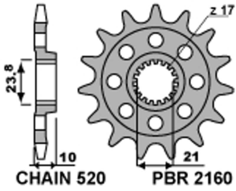 PBR Stål Standard Framdrev 2160 - 520 Figur 1