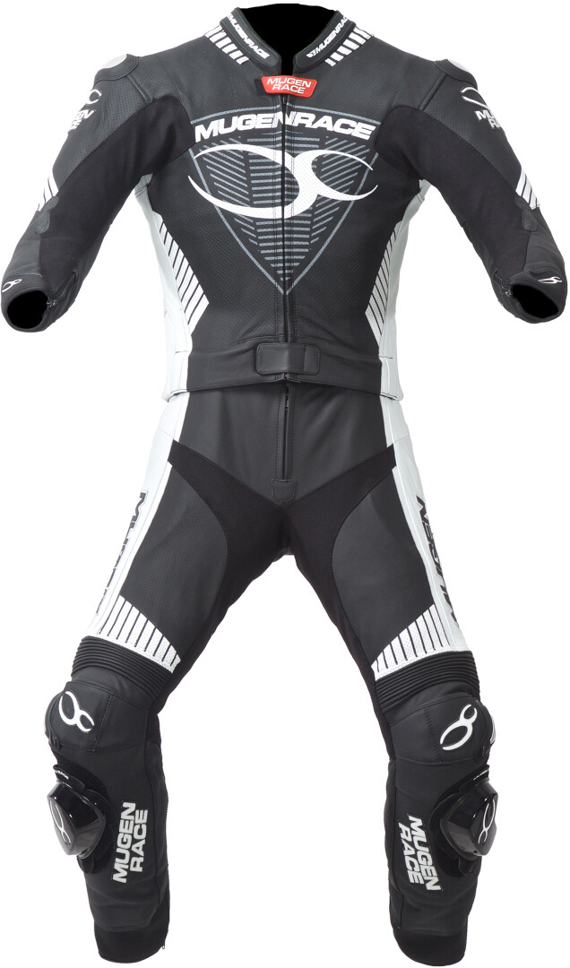 MUGENRACER Impegnato-D Costum perforat pentru doamne din piele de motocicletă în două piese alb/negru 34 Figura 1