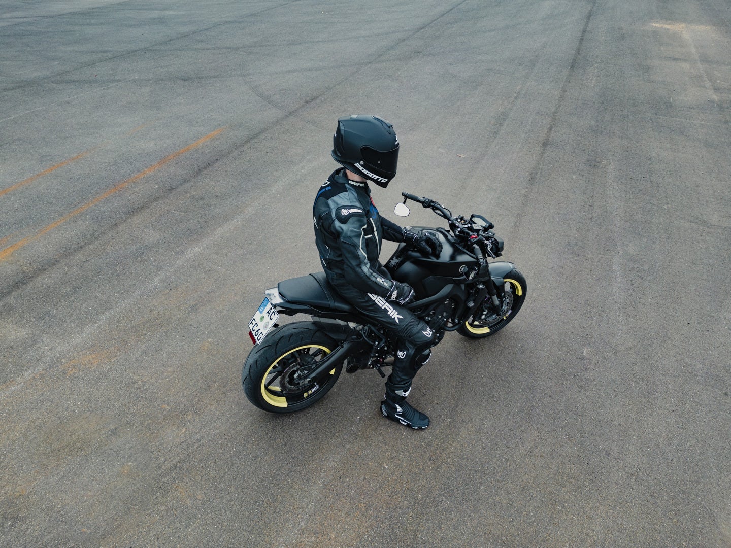 Berik Street Pro Evo Motorcycle Leather Jacket black/grey/yellow 50 Figure 5