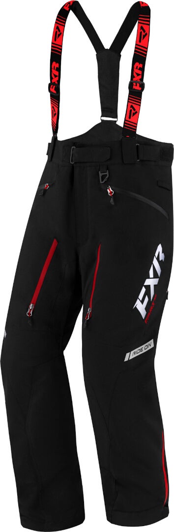 FXR Mission FX 2023 Snowmobile Bib Pants black/red M Figure 1