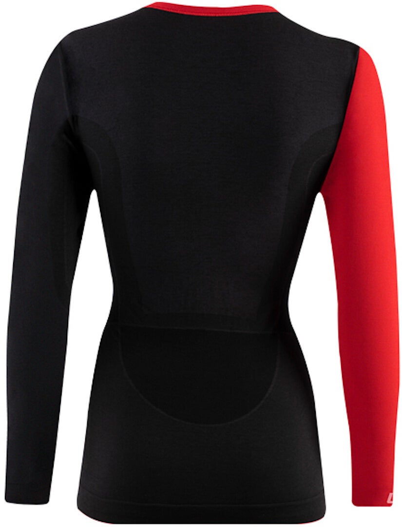 Lenz 6.0 Merino Round Neck Lady Longsleeve sort/rød L Figur 2