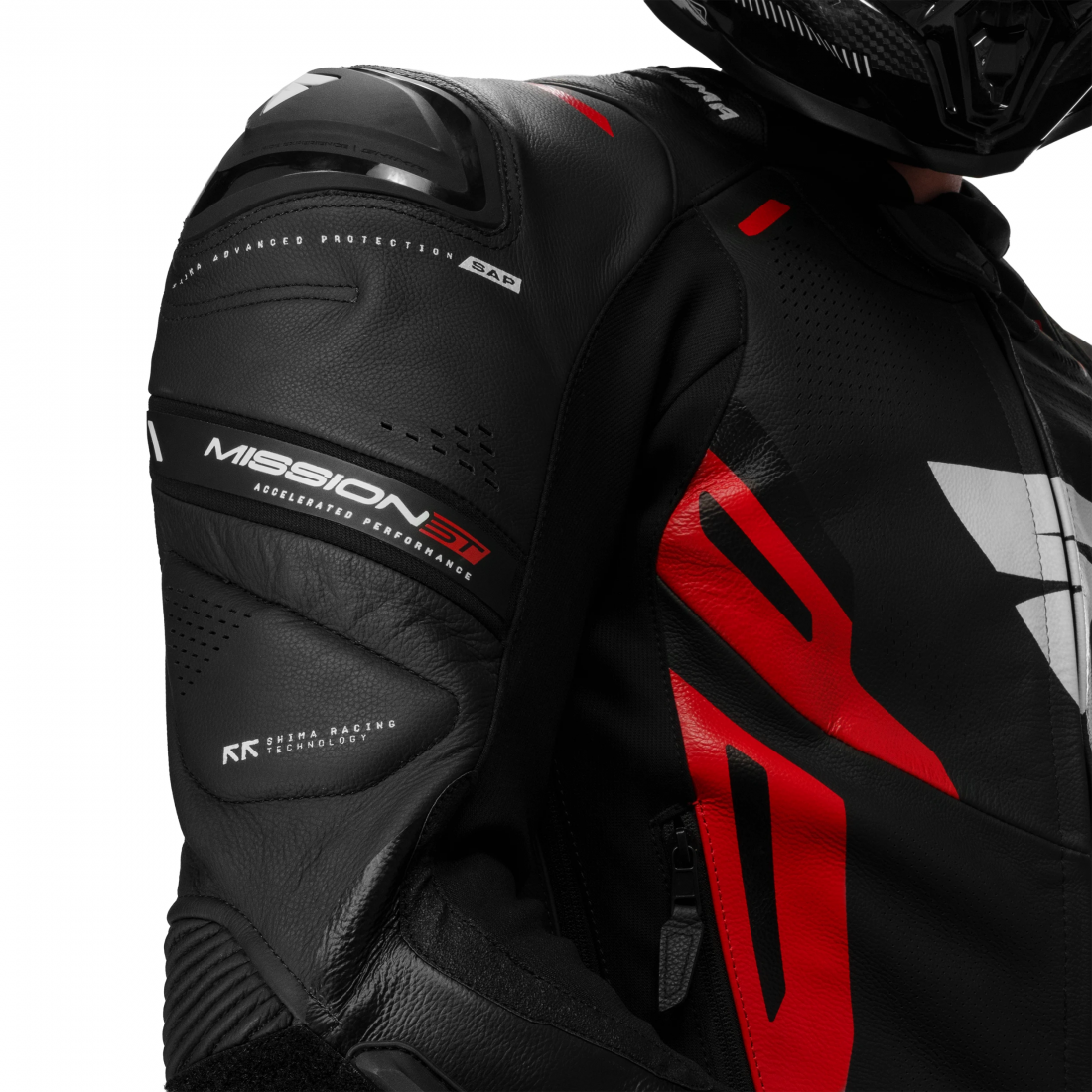 SHIMA Mission ST Veste en cuir moto noir/rouge 60 Figure 10