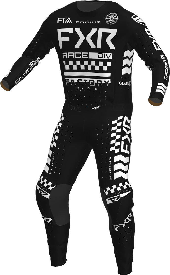 FXR Podium Gladiator 2023 Motokrosový dres černobílá M Obrázek 3