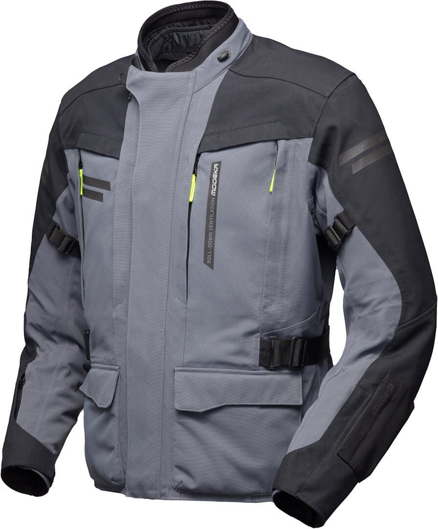 Modeka Paneo LT wasserdichte Motorrad Textiljacke grau/schwarz 3XL Abbildung 1